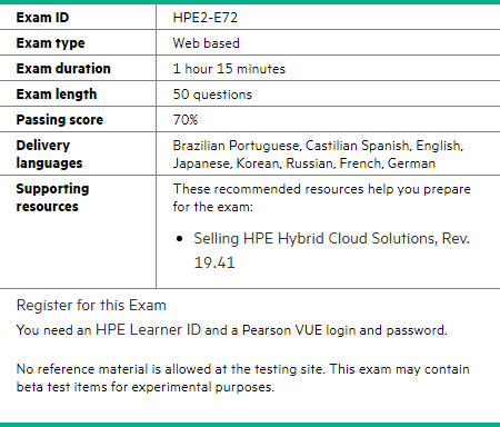HPE2-E72試験情報 HPE2-E72試験情報