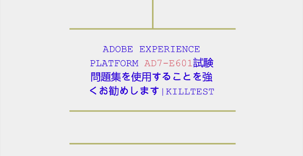 Adobe Experience Platform AD7-E601試験問題集を使用することを強くお勧めします|killtest Adobe Experience Platform AD7-E601試験問題集を使用することを強くお勧めします|killtest